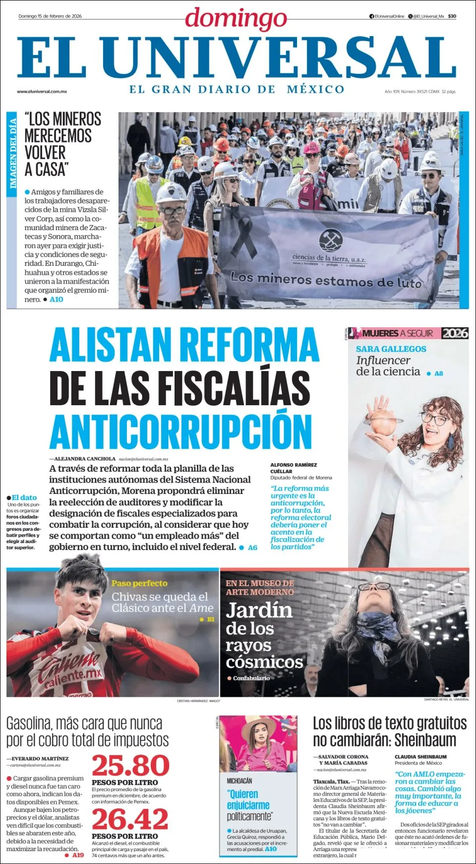 Portada de El Universal
