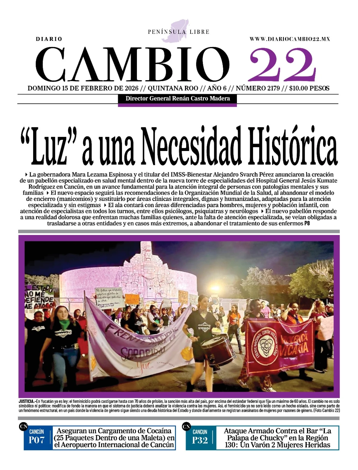 Portada de Diario Cambio 22 (portada)