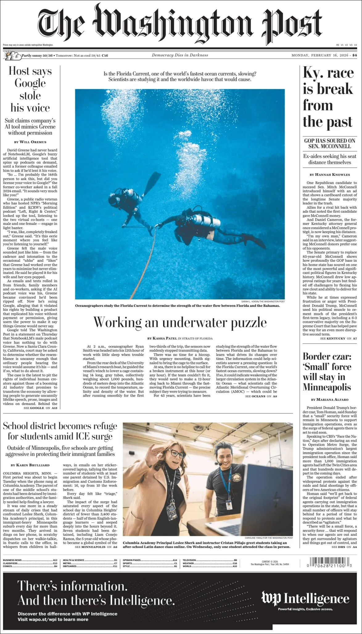Portada de The Washington Post