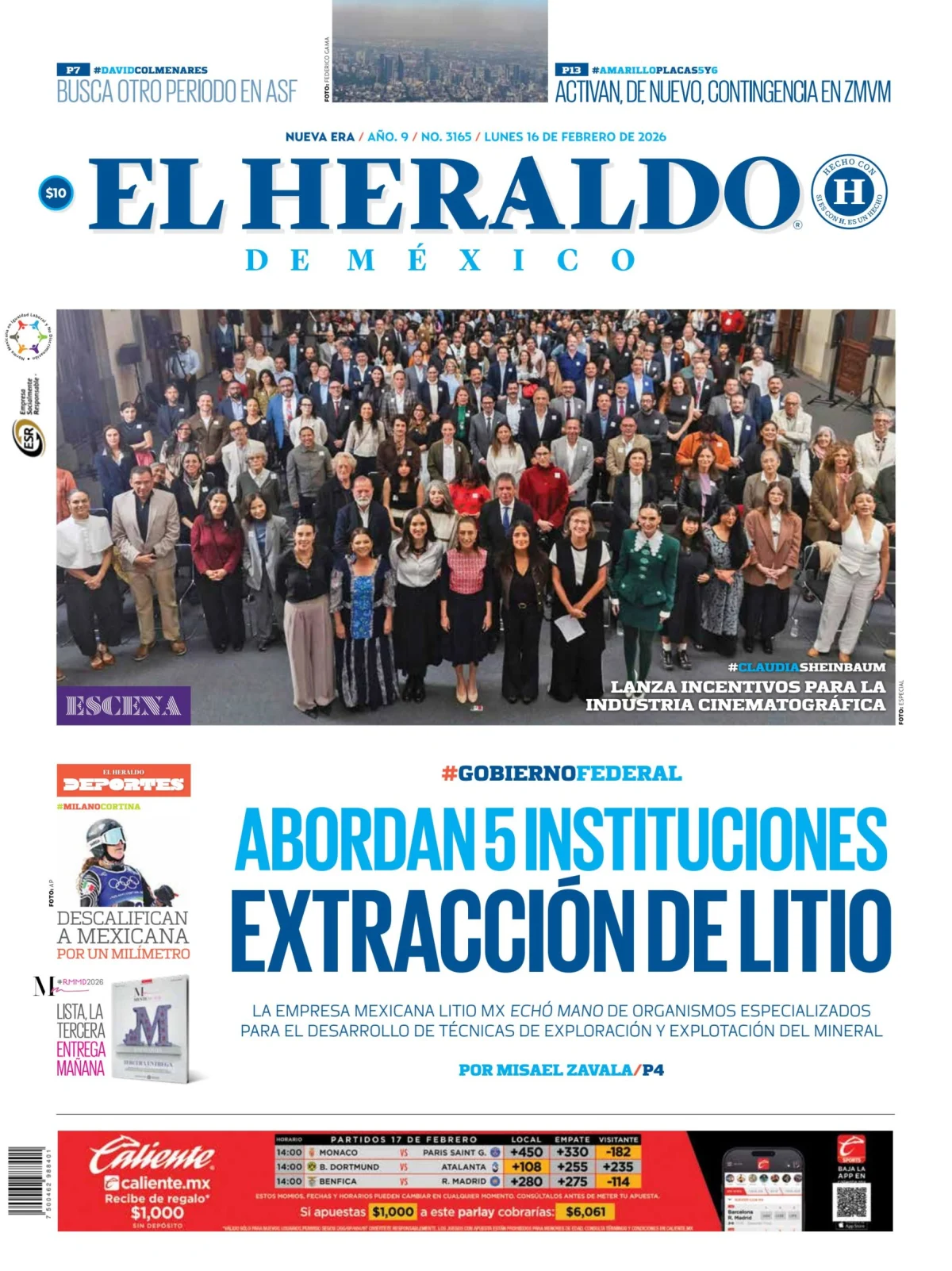 Portada de El Heraldo de Mexico