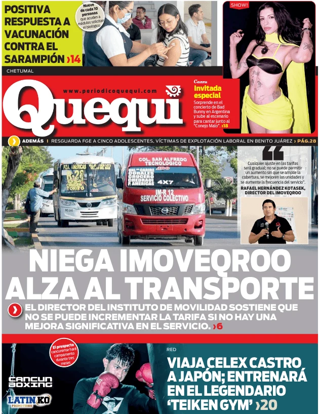Portada de Quequi (contraportada) del lunes, 16 de febrero de 2026