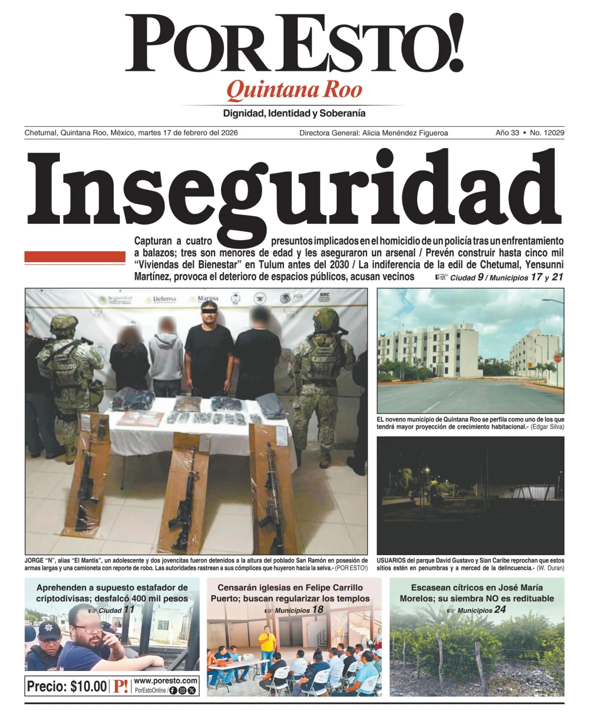 Portada de Por Esto (quintana Roo Chetumal)