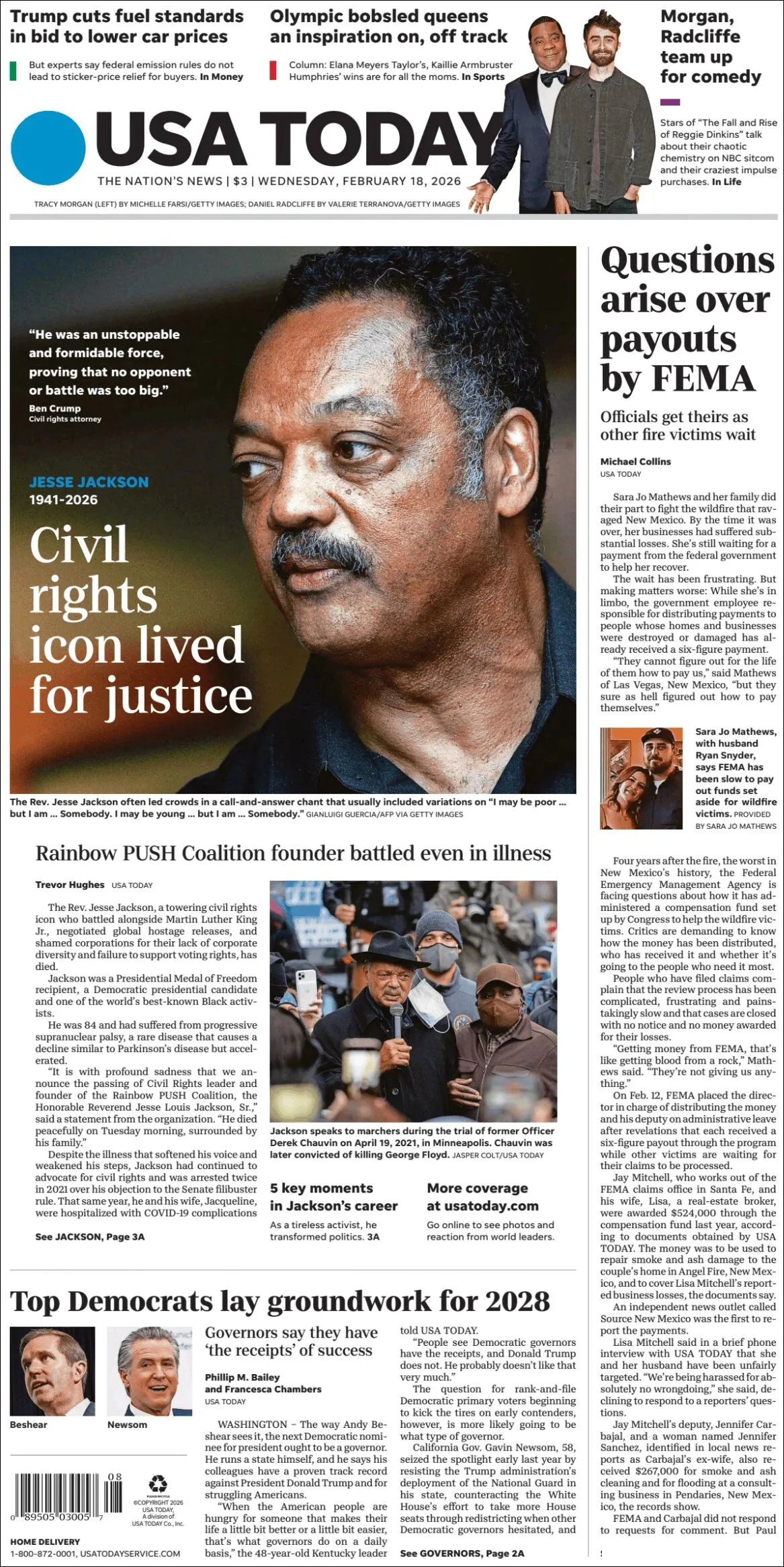 Portada de Usa Today