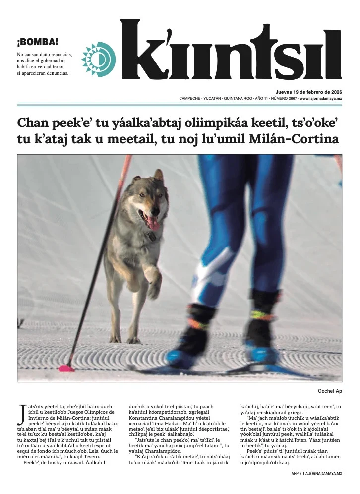 Portada de La Jornada - Kiintsil del jueves, 19 de febrero de 2026
