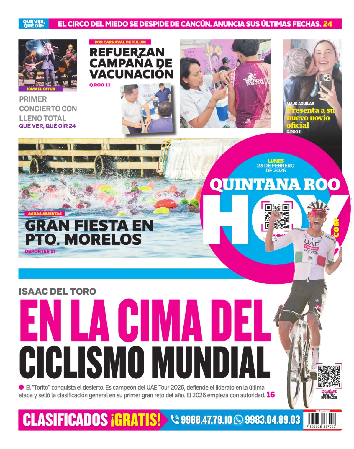 Portada de Quintana Roo Hoy (contraportada)