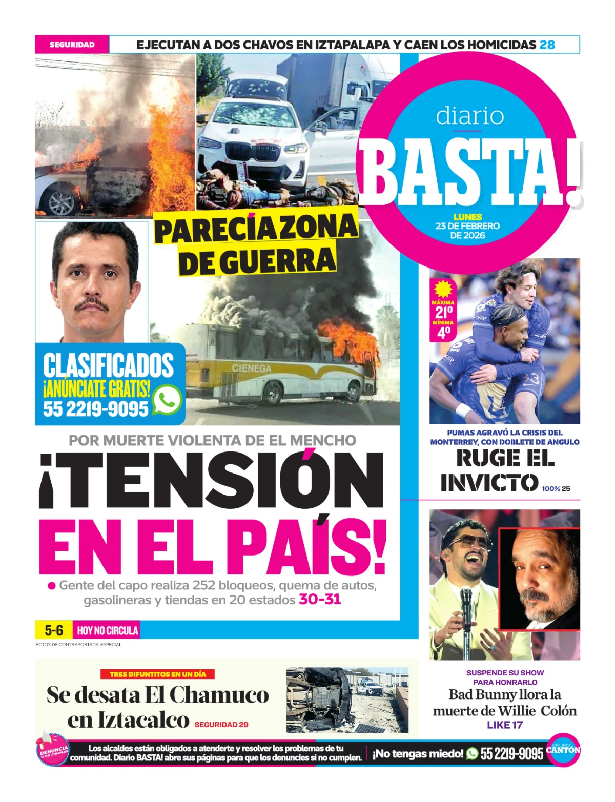 Portada de Basta! (contraportada)