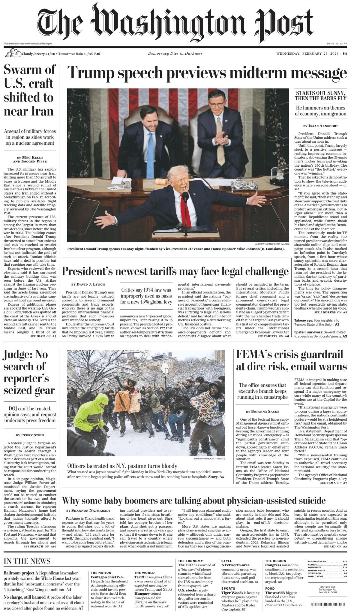 Portada de The Washington Post