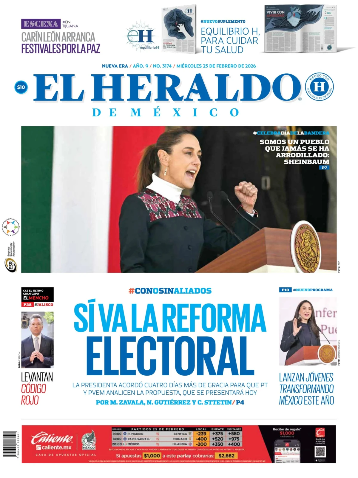 Portada de El Heraldo de Mexico