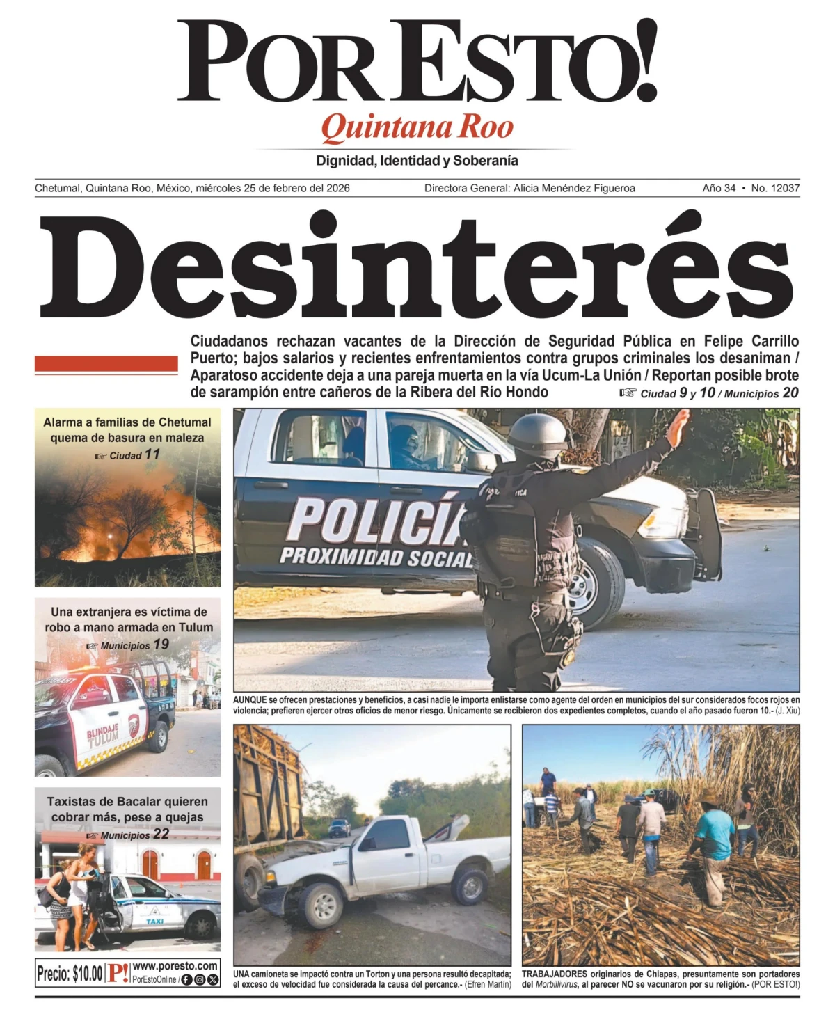 Portada de Por Esto (quintana Roo Chetumal)