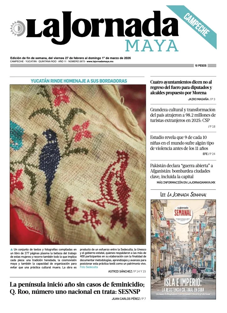 Portada de La Jornada Maya Campeche del viernes, 27 de febrero de 2026