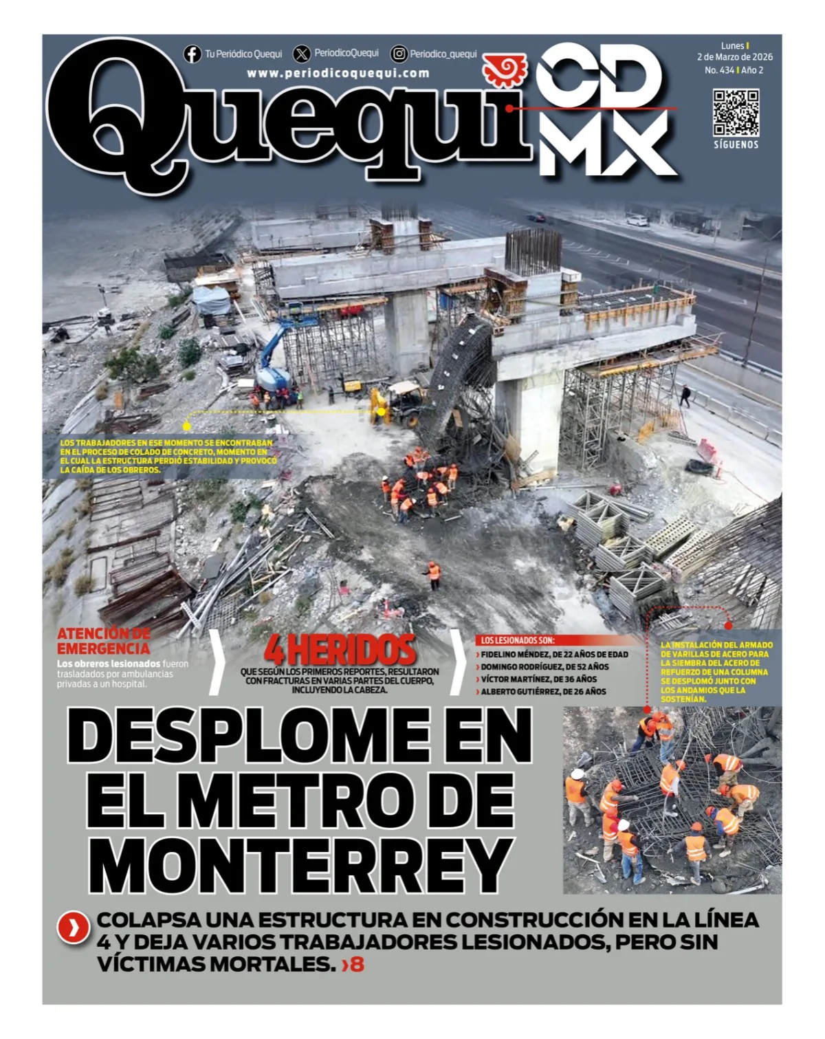 Portada de Quequi CDMX del lunes, 2 de marzo de 2026