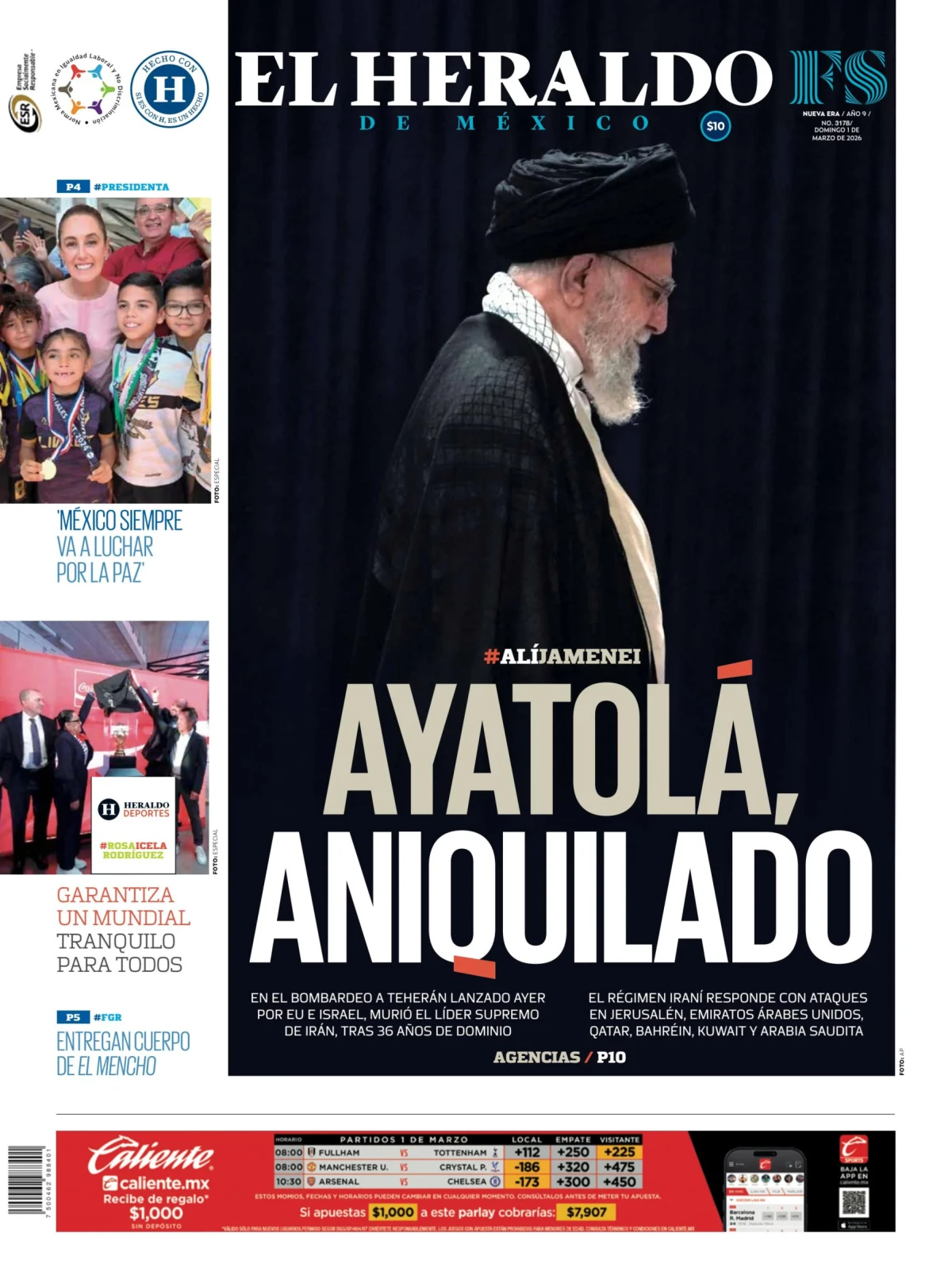 Portada de El Heraldo de Mexico
