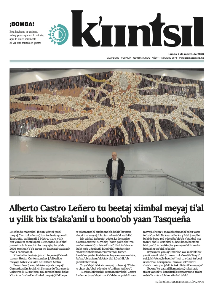 Portada de La Jornada - Kiintsil del lunes, 2 de marzo de 2026