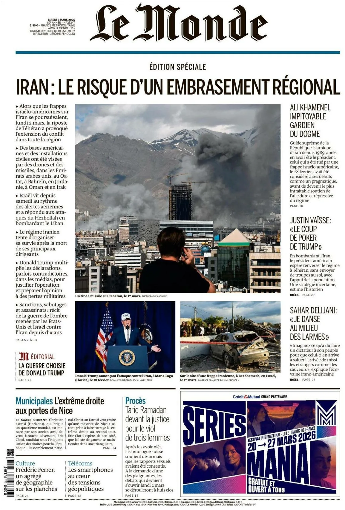 Portada de Le Monde del 2026-03-03