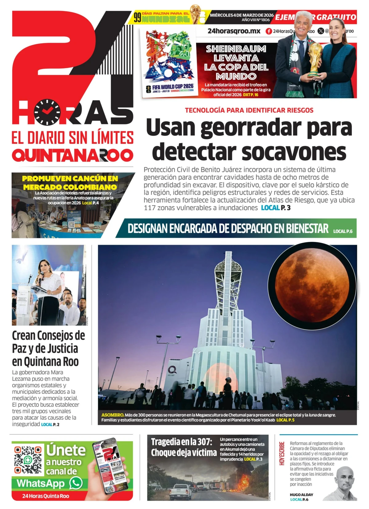 Portada de 24 Horas Quintana Roo