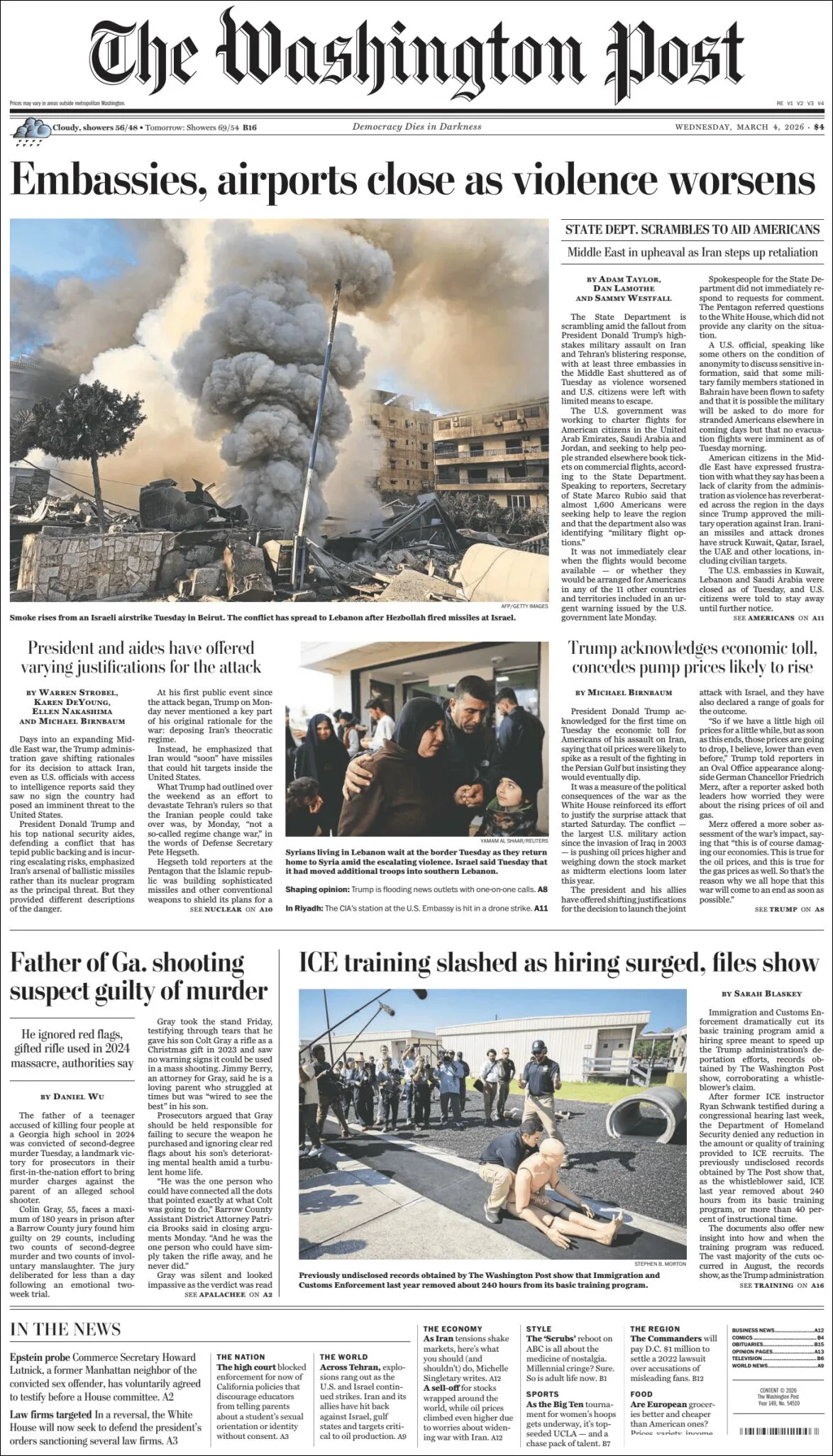 Portada de The Washington Post