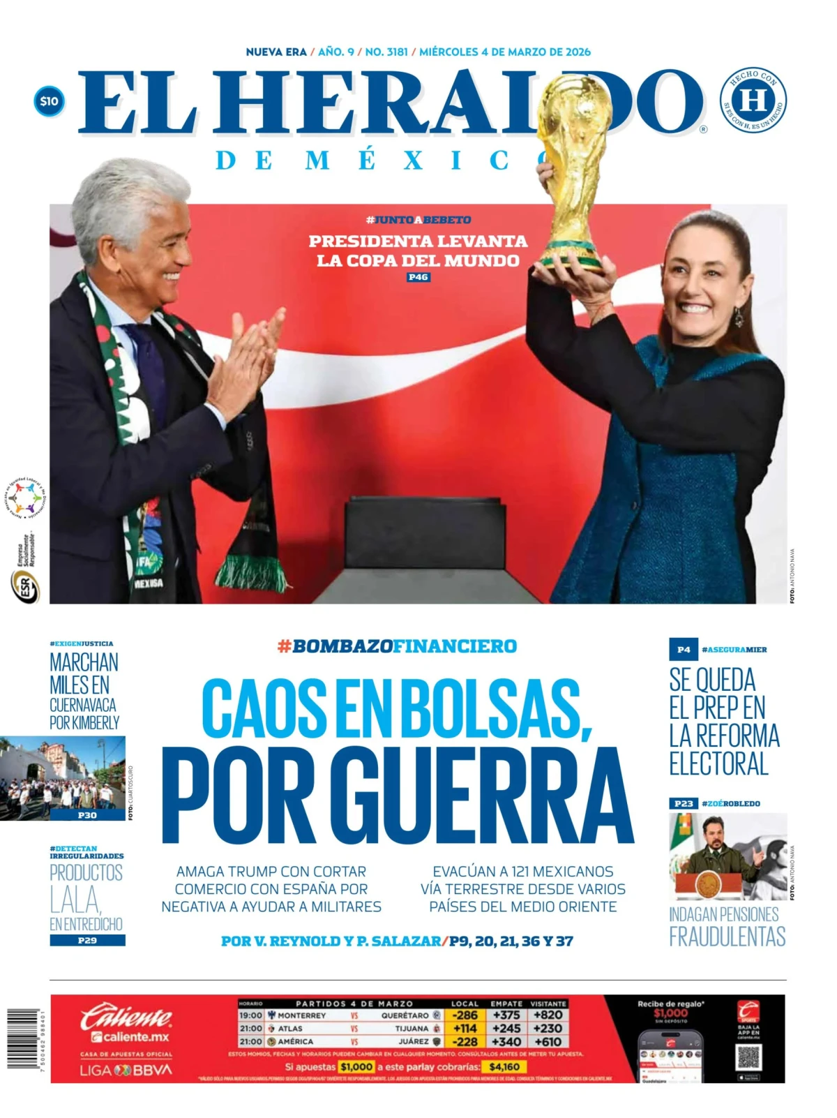 Portada de El Heraldo de Mexico