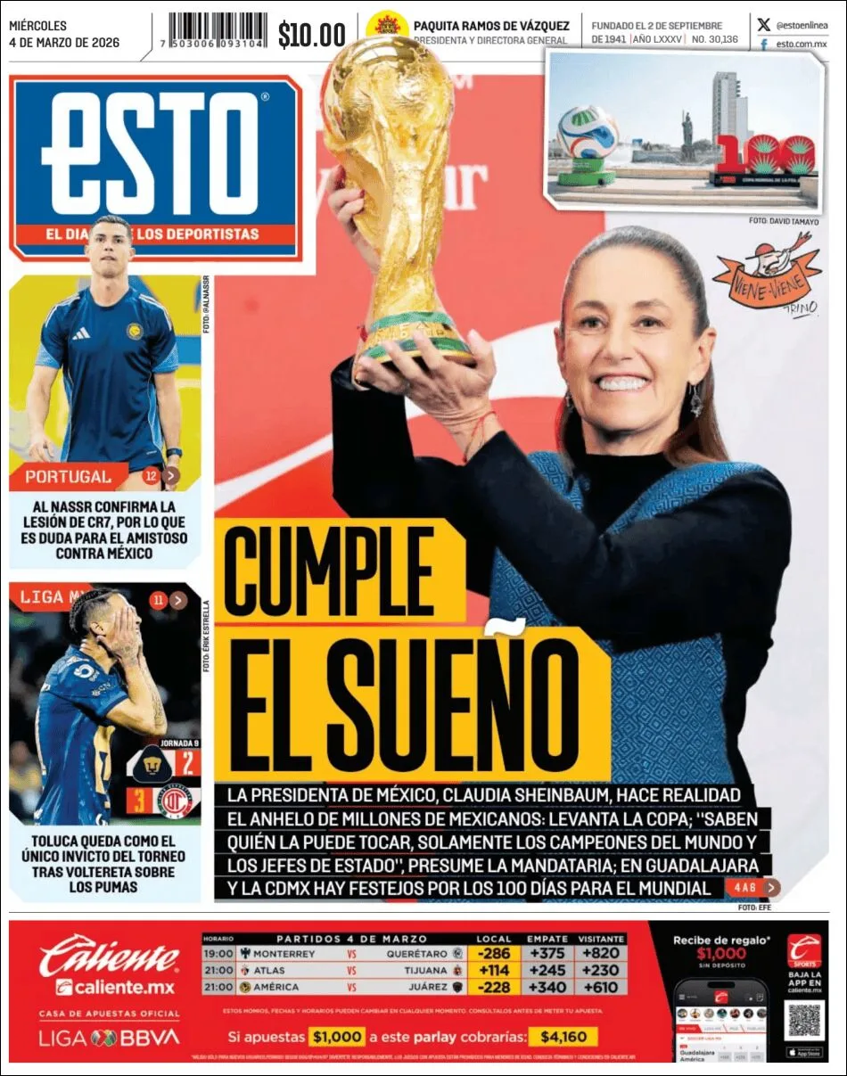 Portada de Esto del miércoles, 4 de marzo de 2026