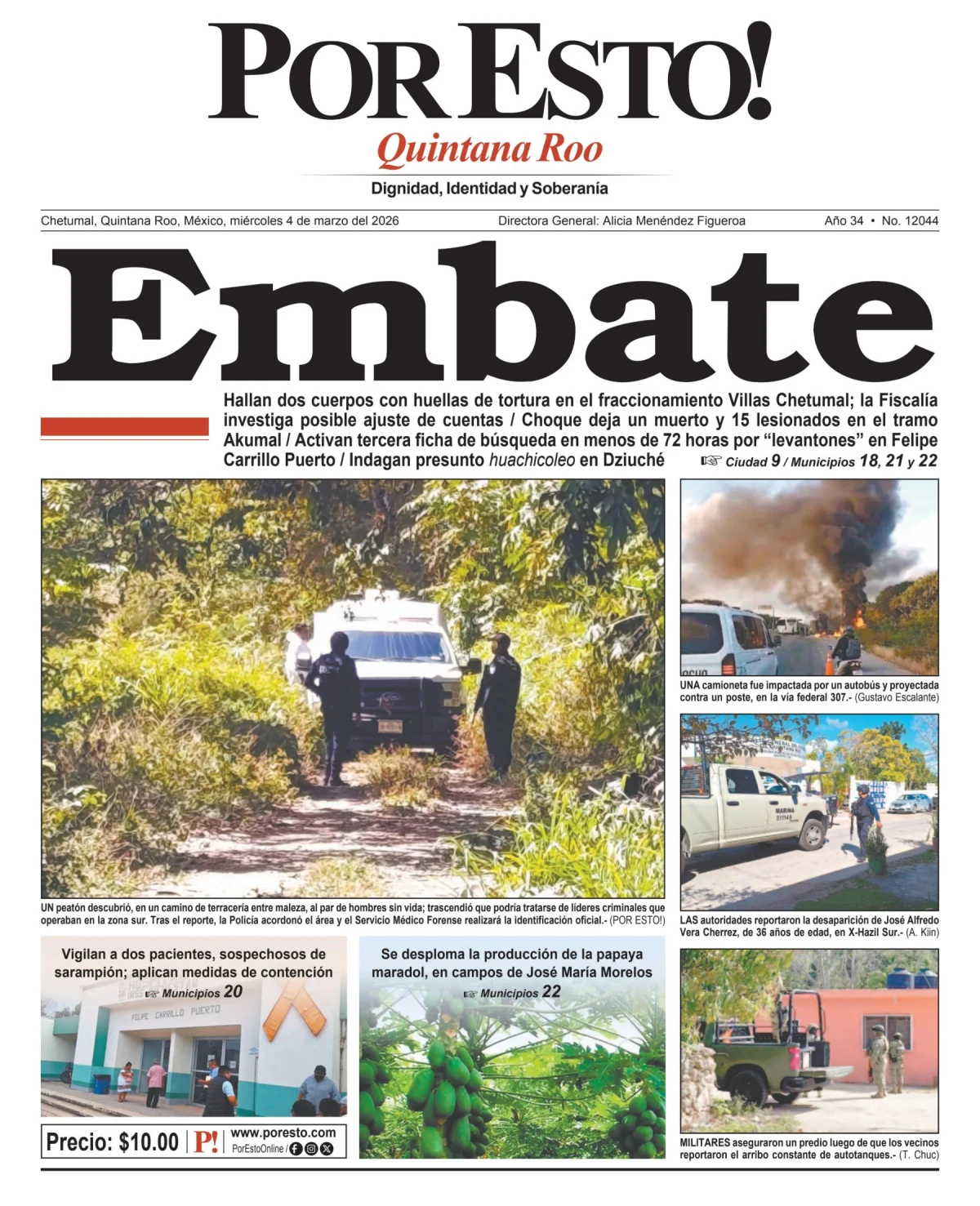 Portada de Por Esto (quintana Roo Chetumal)