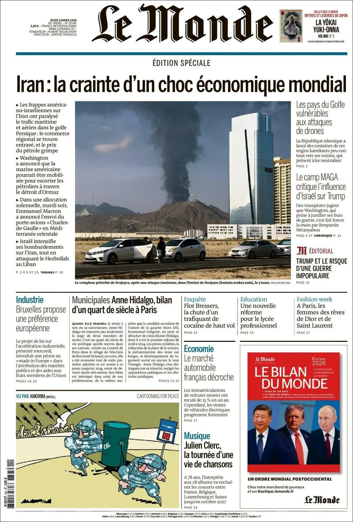 Portada de Le Monde del jueves, 5 de marzo de 2026