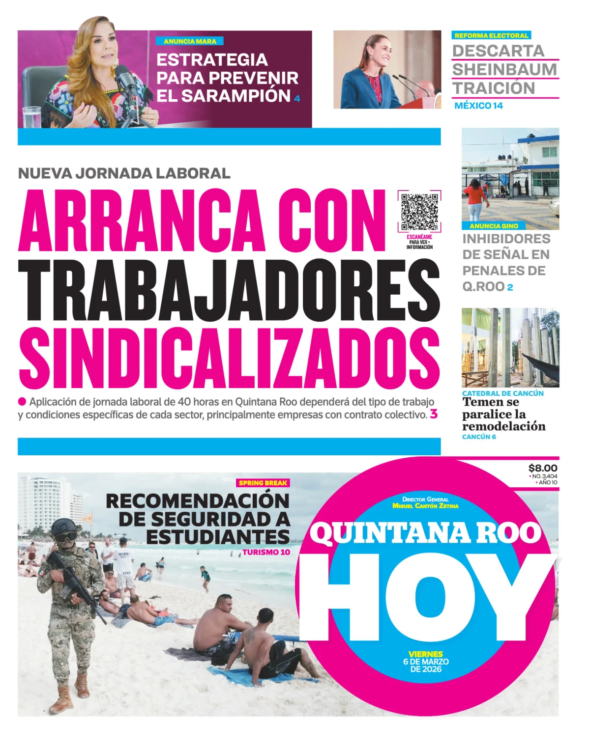 Portada de Quintana Roo Hoy (portada)