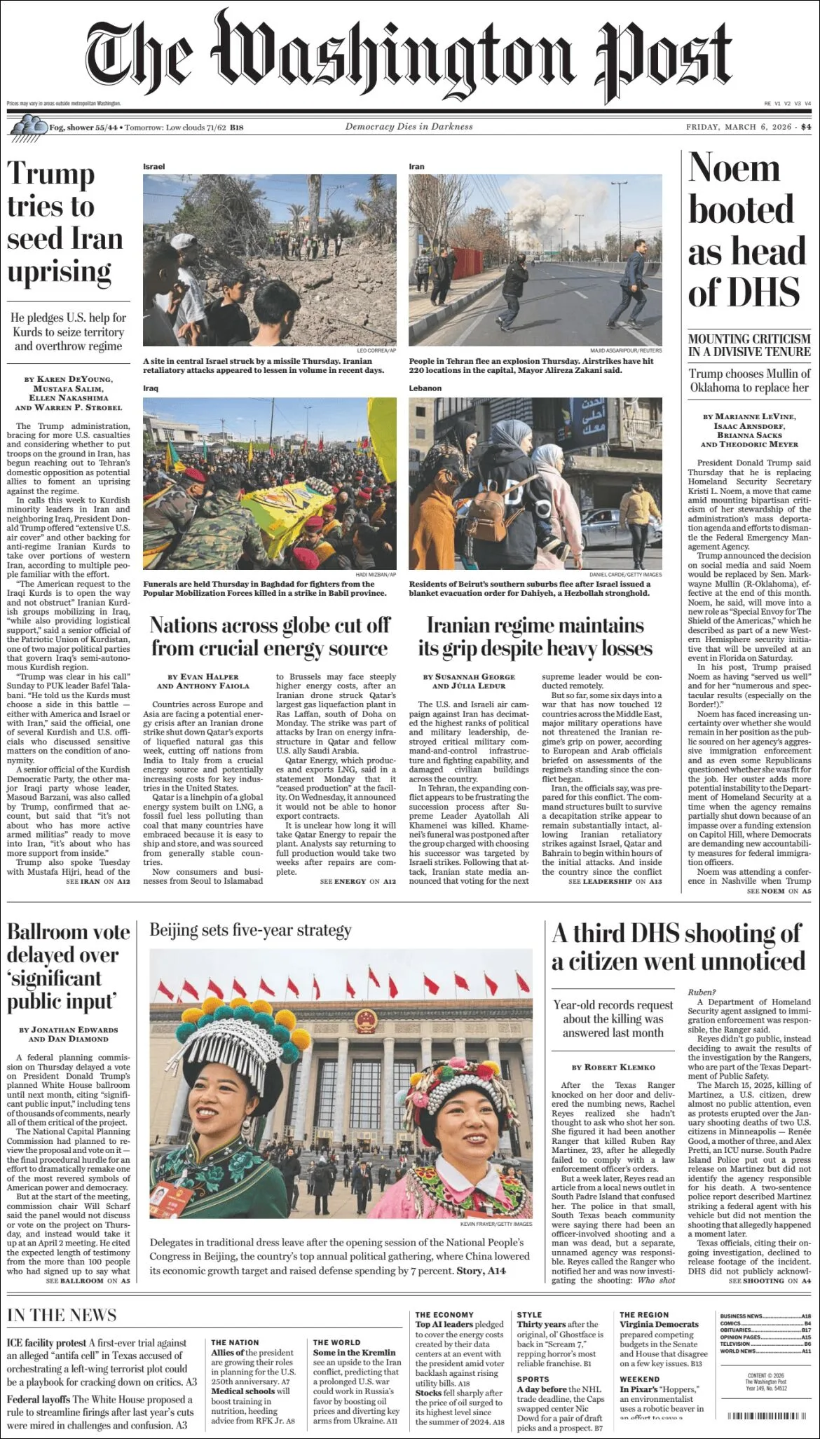 Portada de The Washington Post