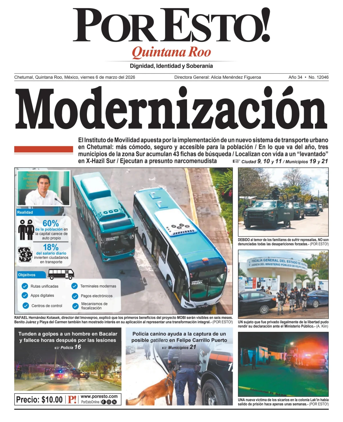 Portada de Por Esto (quintana Roo Chetumal)