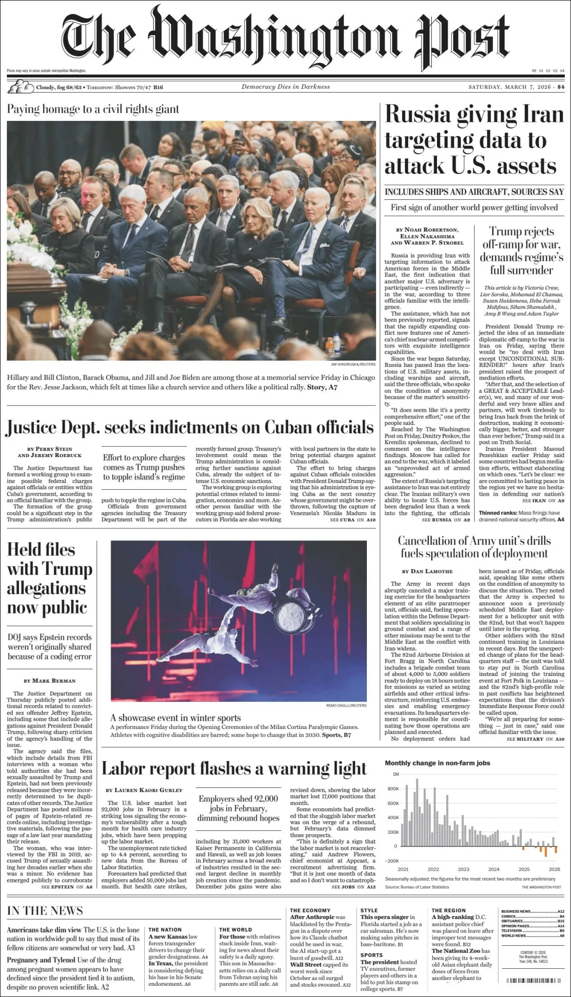 Portada de The Washington Post