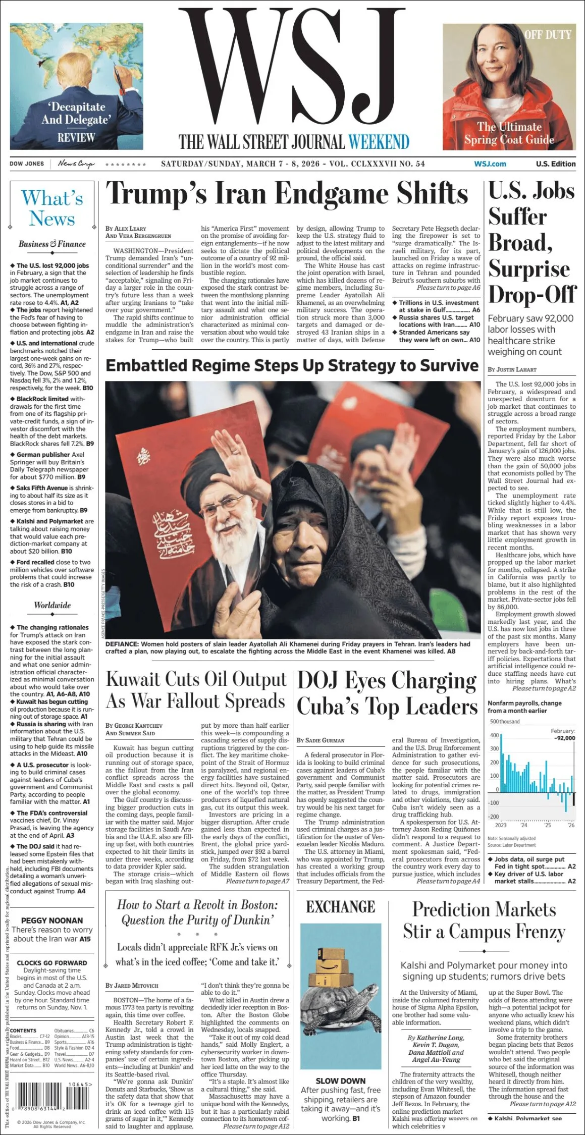 Portada de The Wall Street Journal