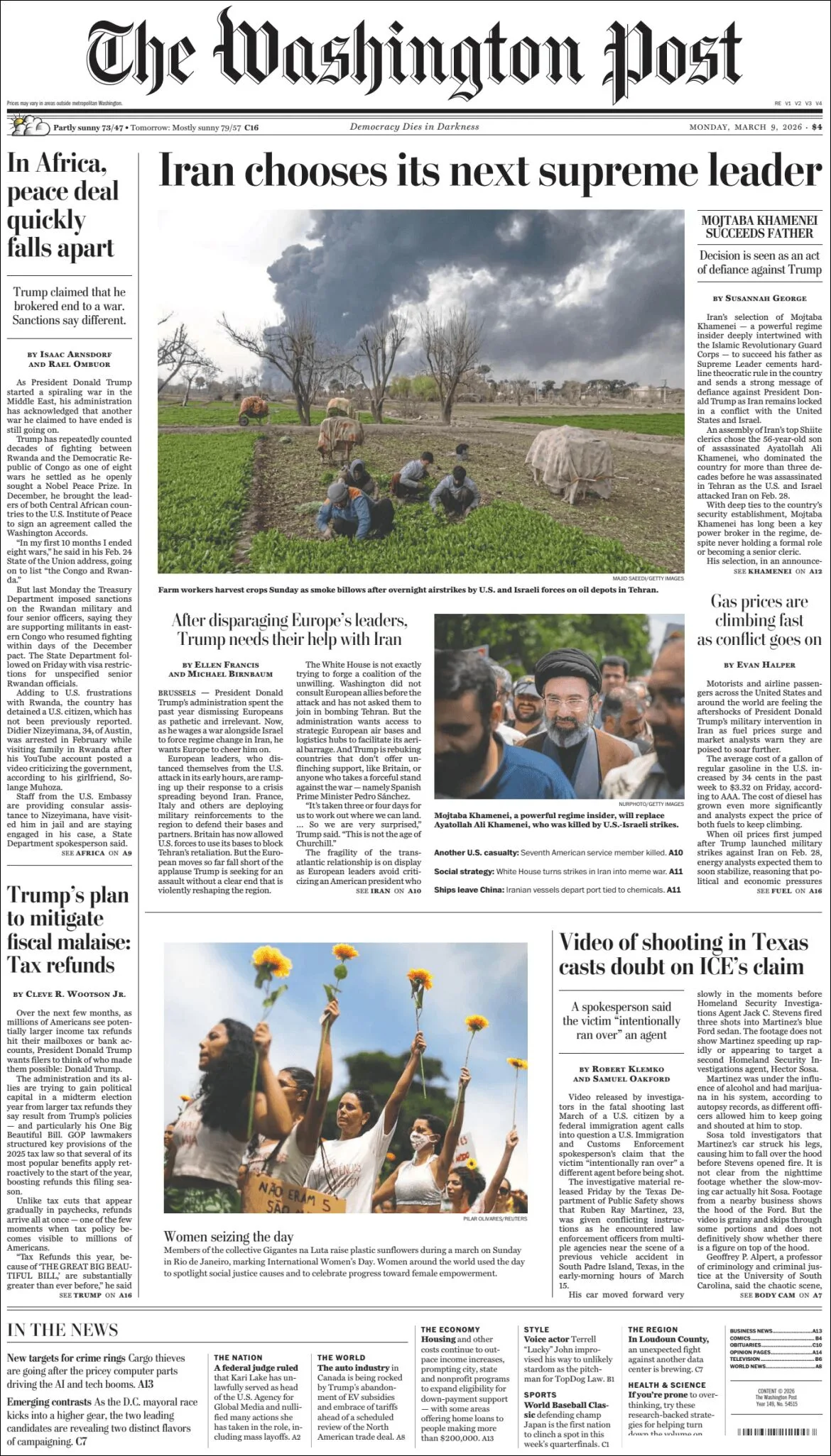 Portada de The Washington Post