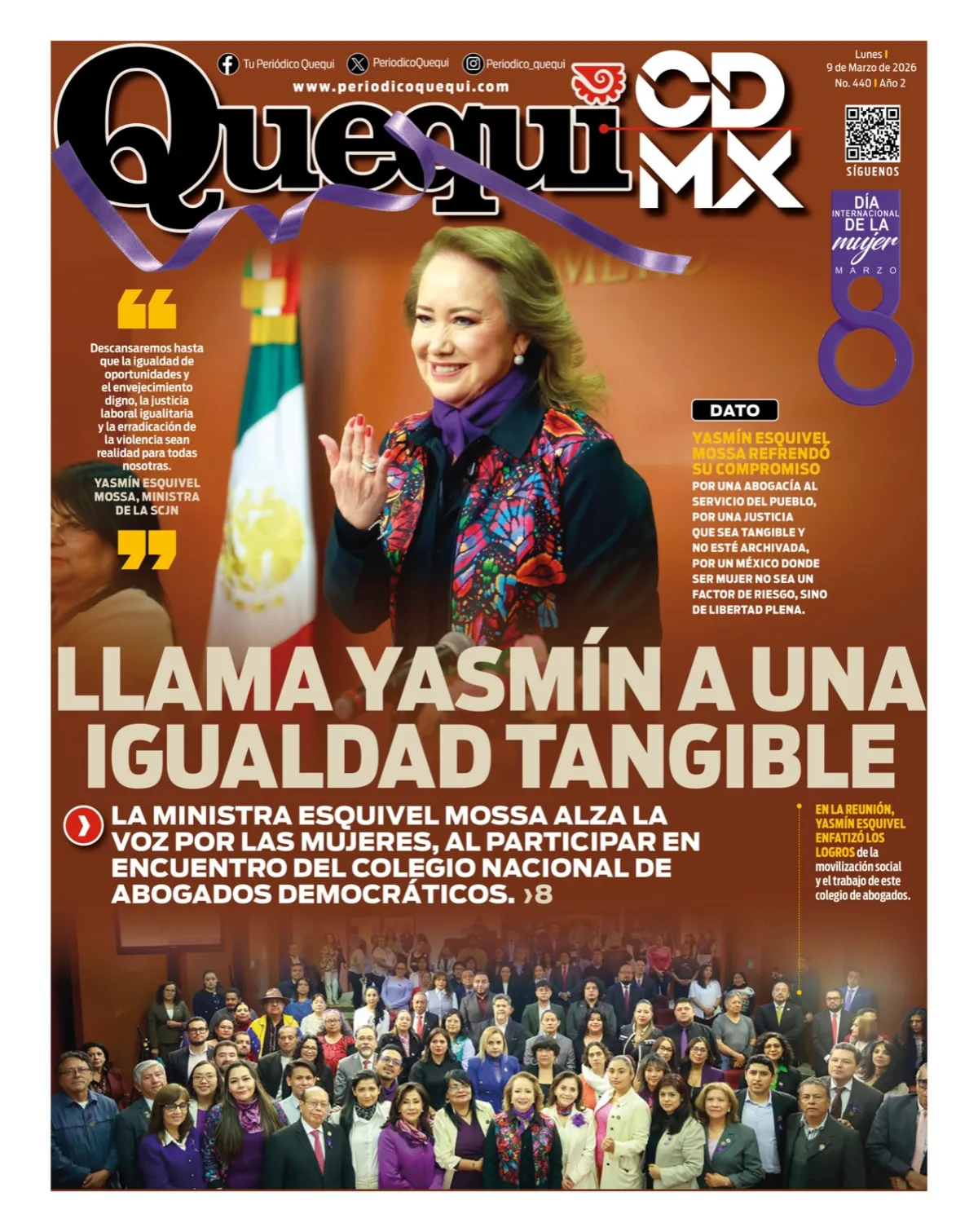 Portada de Quequi CDMX del lunes, 9 de marzo de 2026