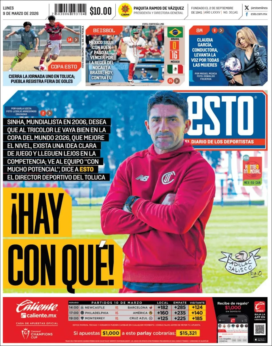 Portada de Esto del lunes, 9 de marzo de 2026