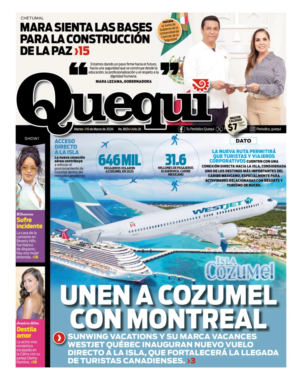 Portada de Quequi del martes, 10 de marzo de 2026