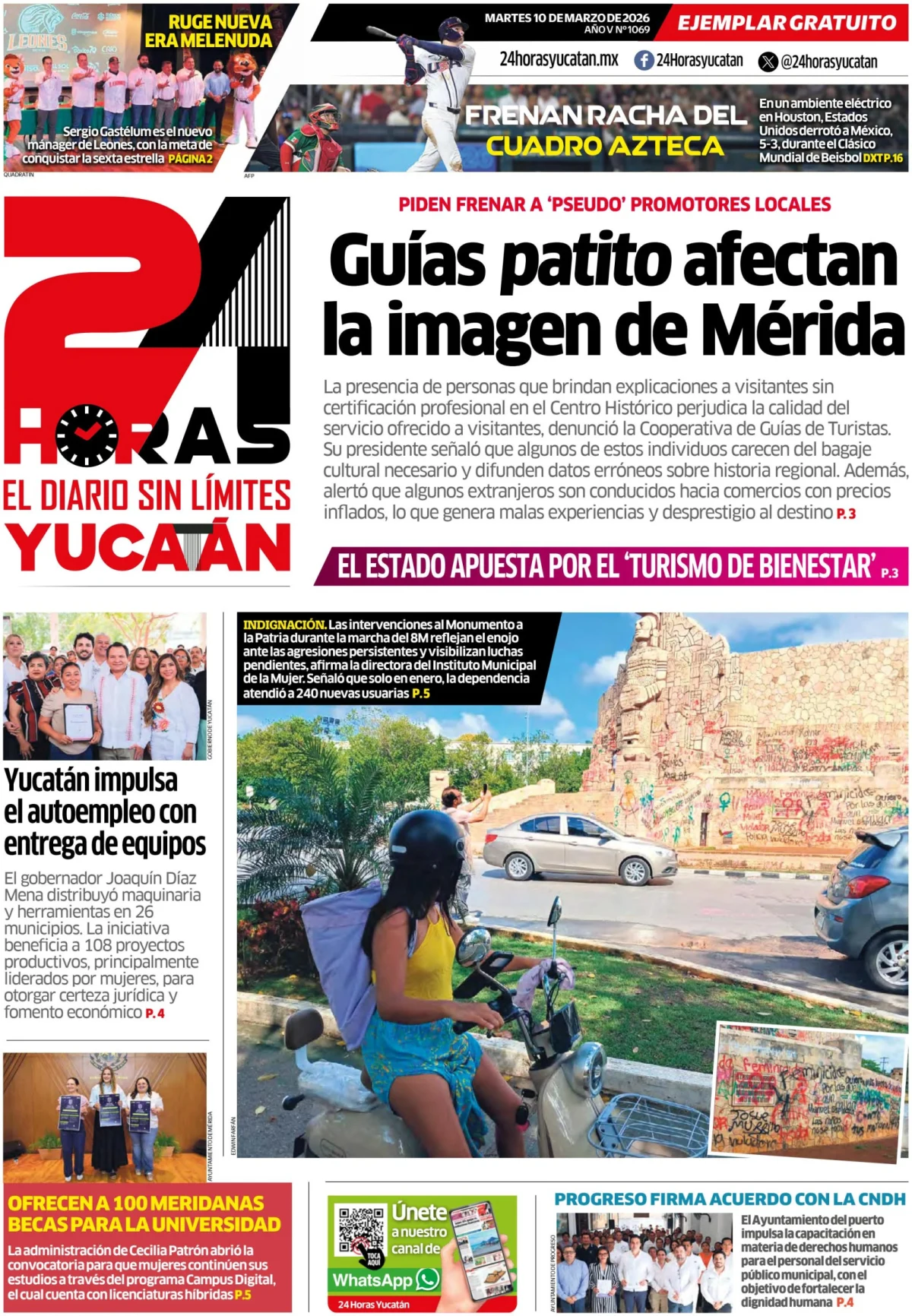 Portada de 24 Horas Yucatan del martes, 10 de marzo de 2026