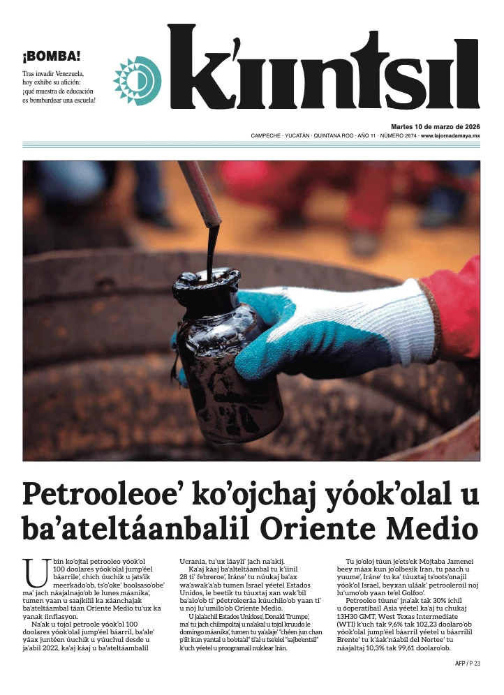 Portada de La Jornada - Kiintsil del martes, 10 de marzo de 2026