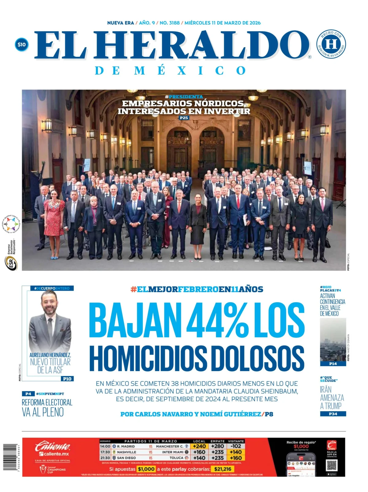 Portada de El Heraldo de Mexico