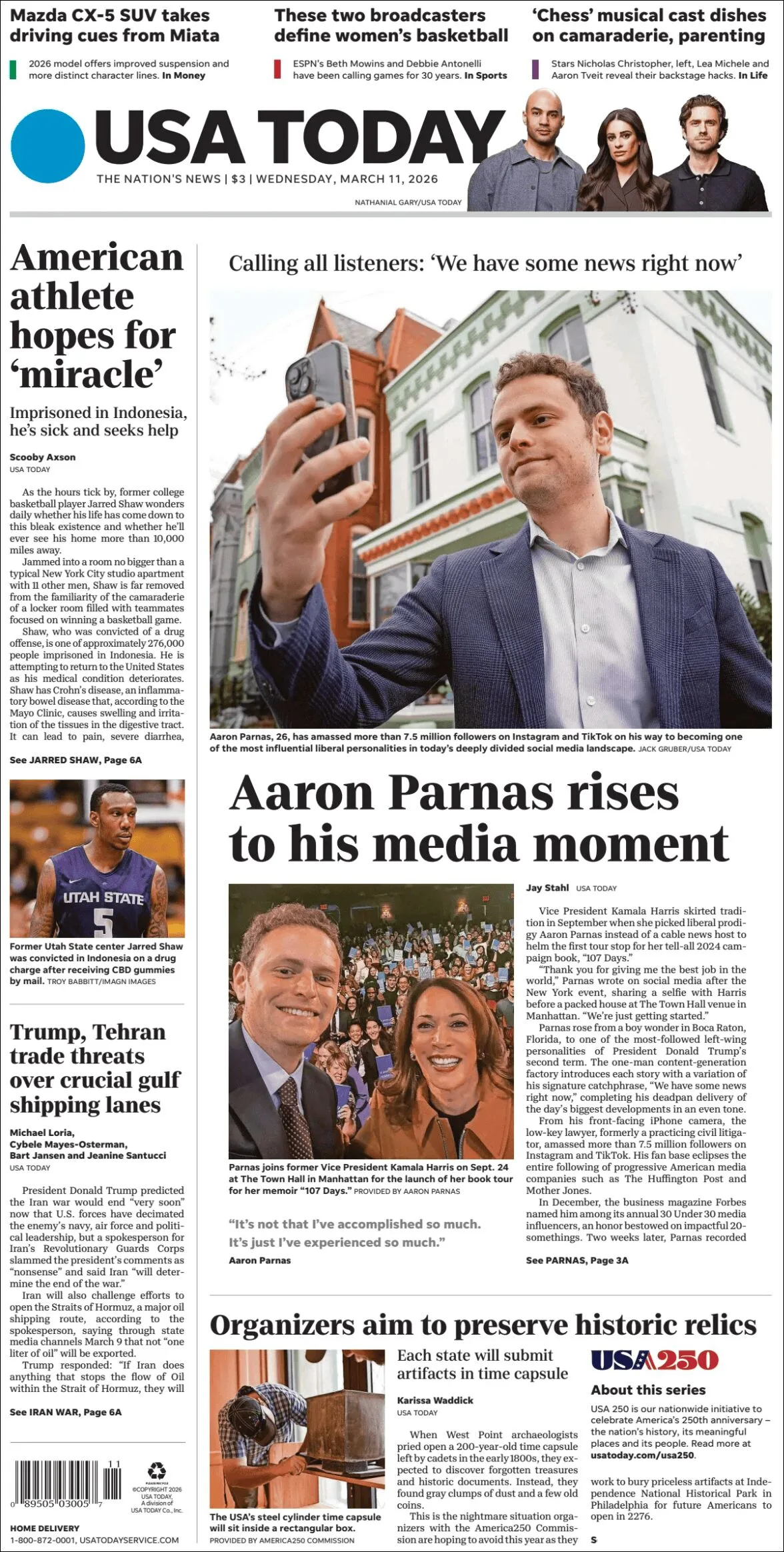 Portada de Usa Today