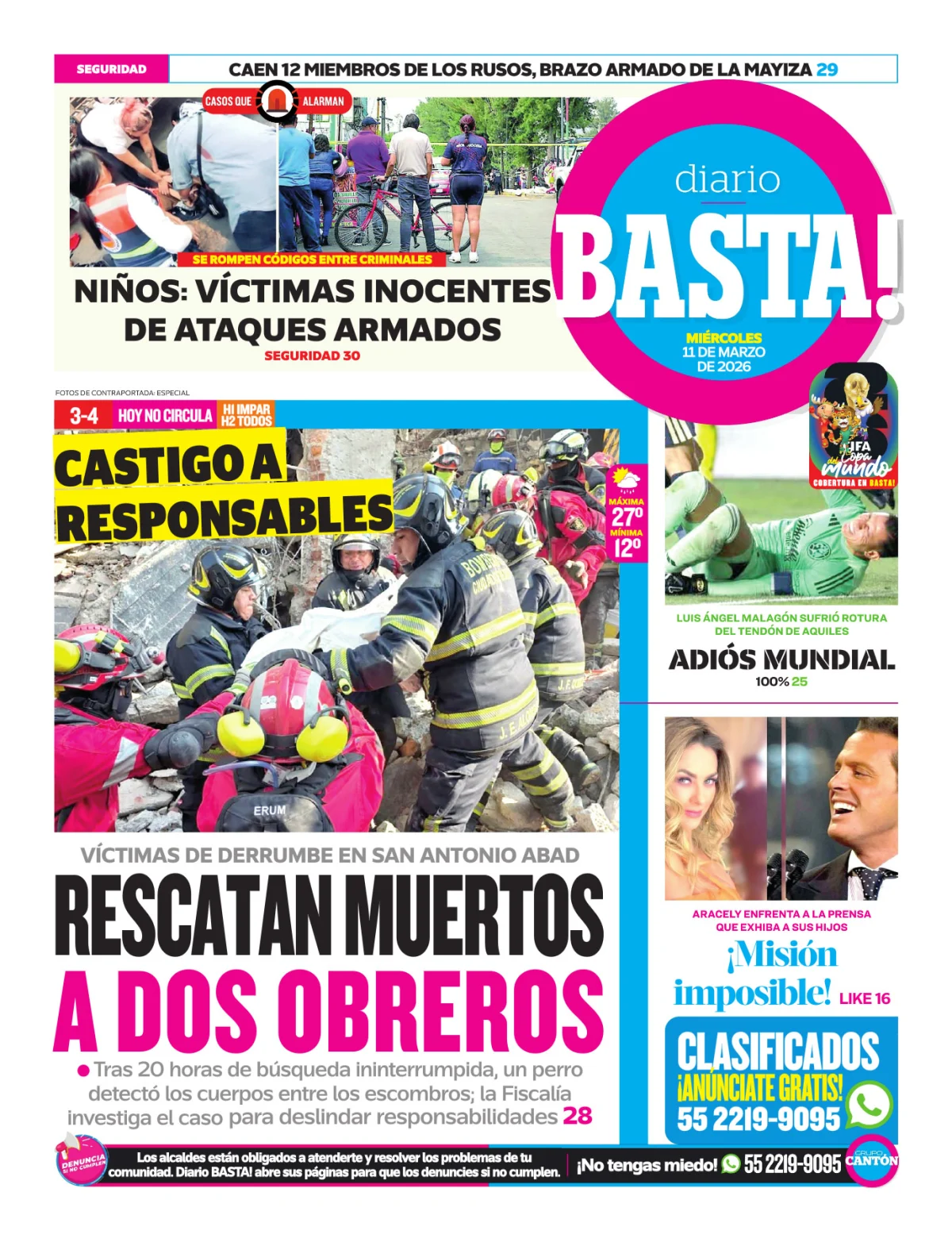 Portada de Basta! (contraportada)
