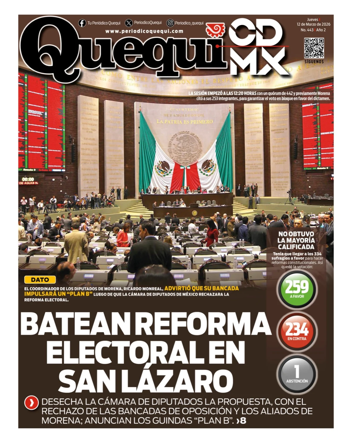 Portada de Quequi CDMX del jueves, 12 de marzo de 2026