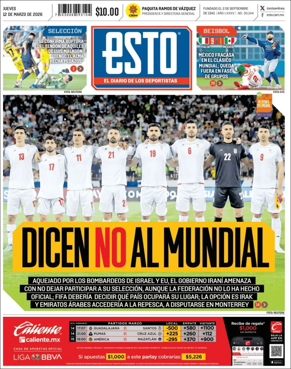 Portada de Esto del jueves, 12 de marzo de 2026
