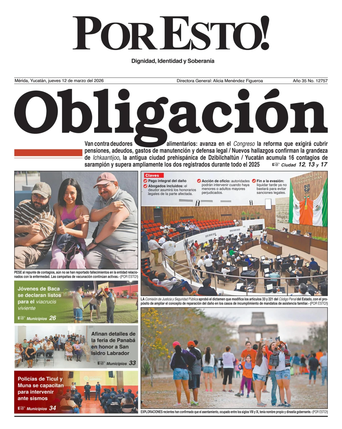 Portada de Por Esto (merida, Yucatan) del jueves, 12 de marzo de 2026