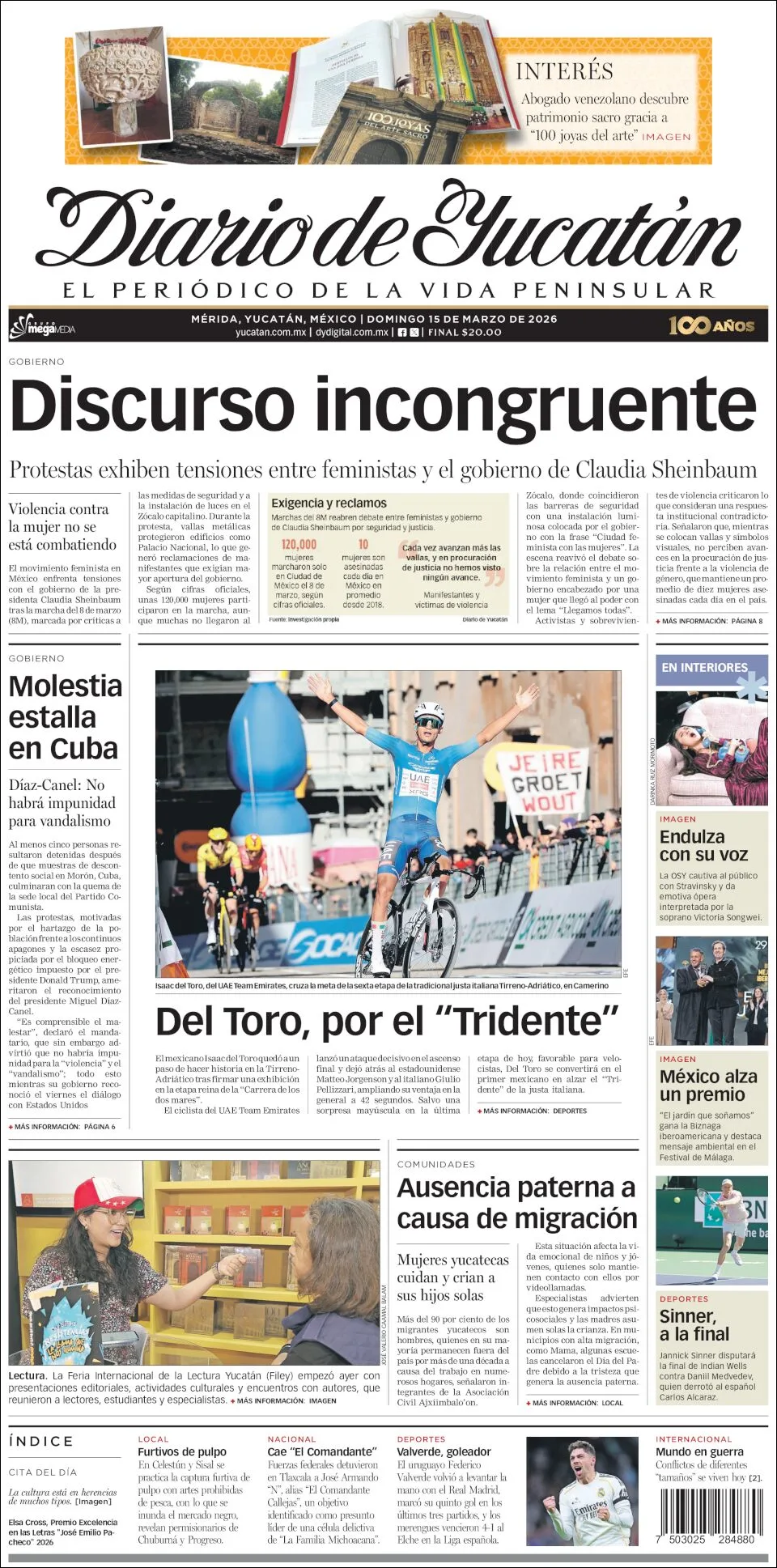 Portada de Diario de Yucatán