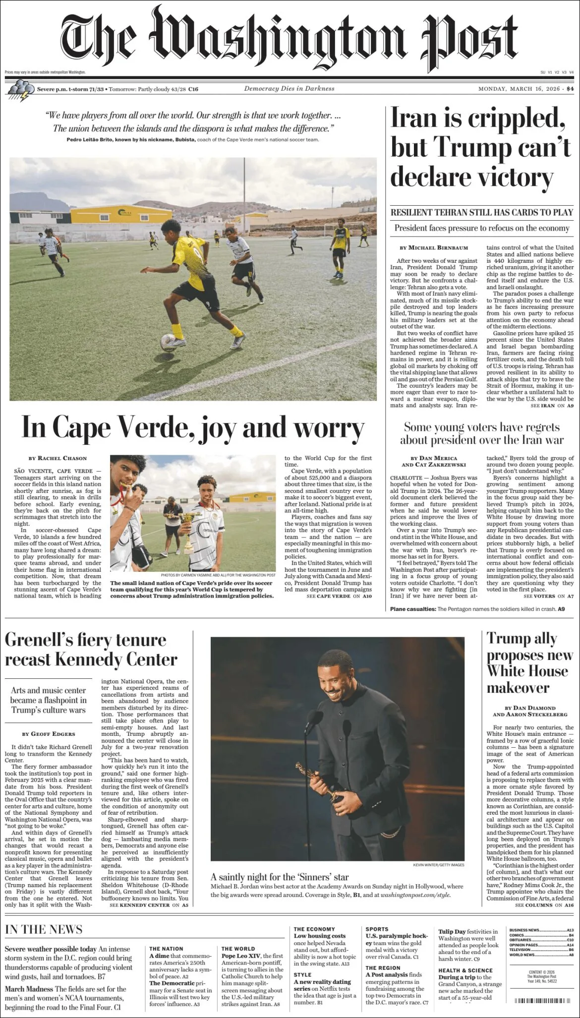 Portada de The Washington Post