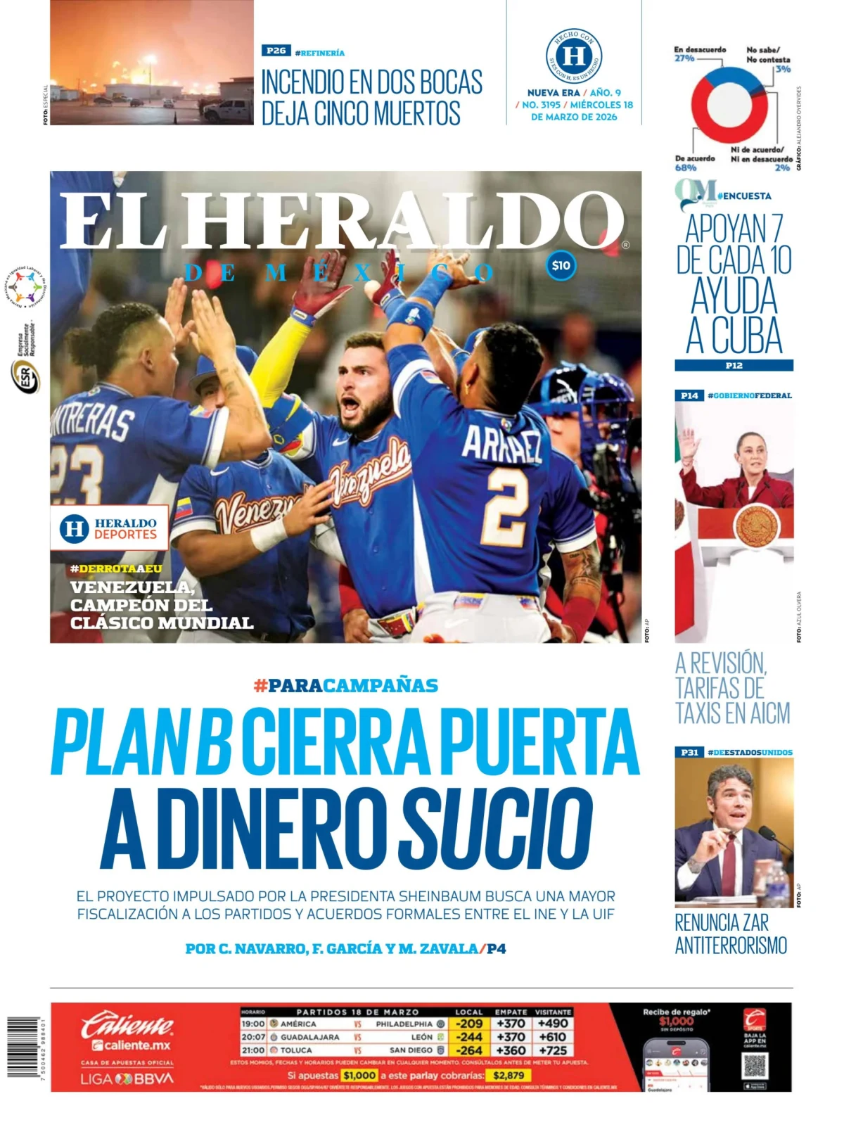Portada de El Heraldo de Mexico