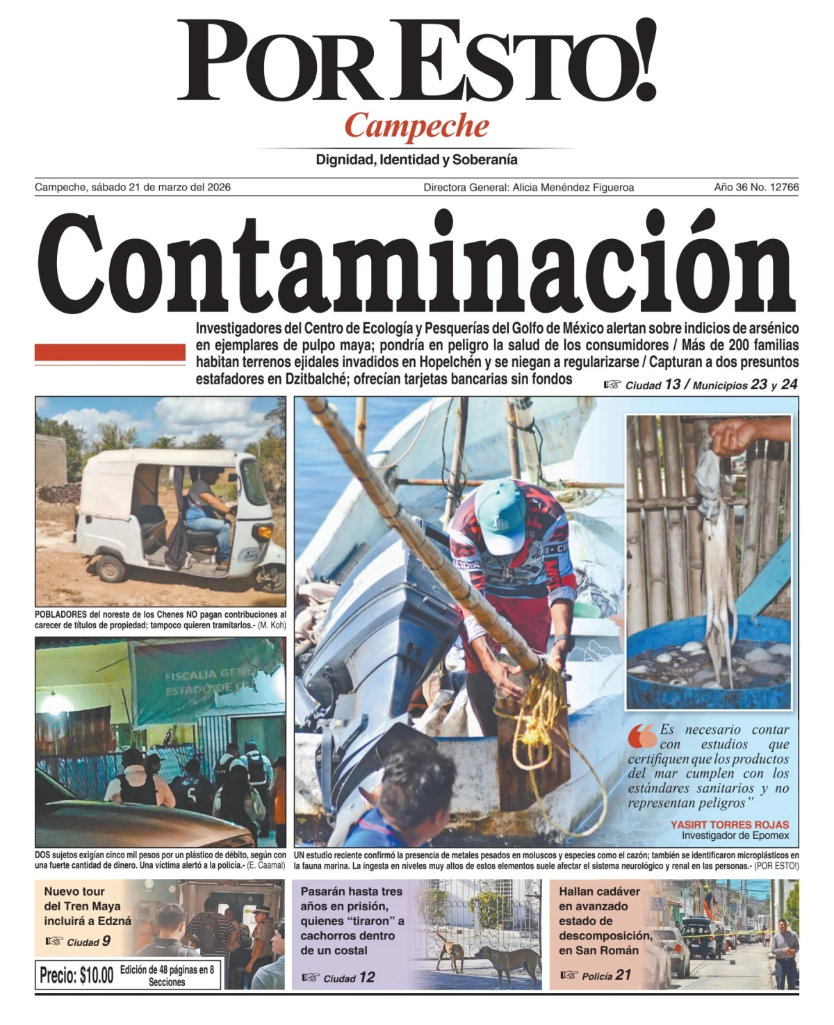 Portada de Por Esto (campeche) del sábado, 21 de marzo de 2026