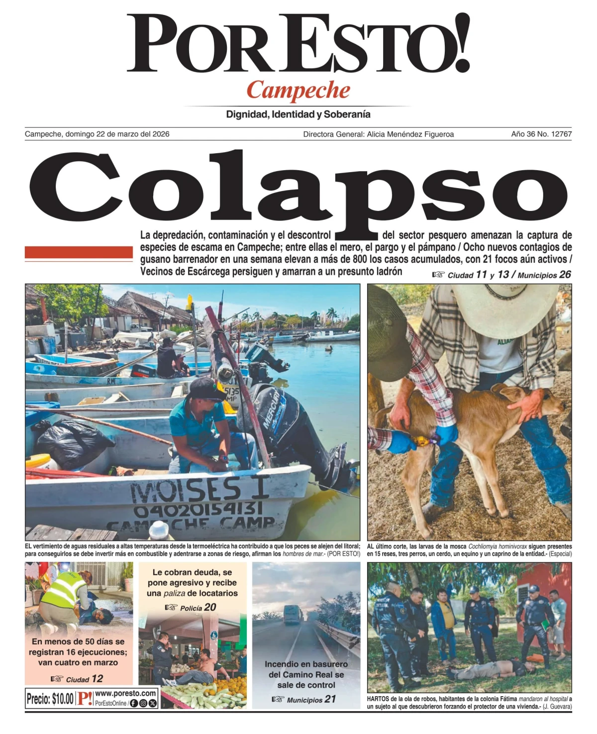 Portada de Por Esto (campeche) del domingo, 22 de marzo de 2026