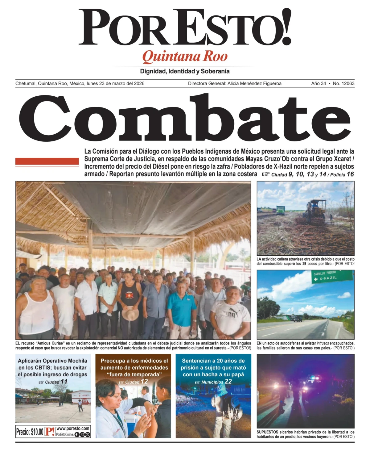 Portada de Por Esto (quintana Roo Chetumal)