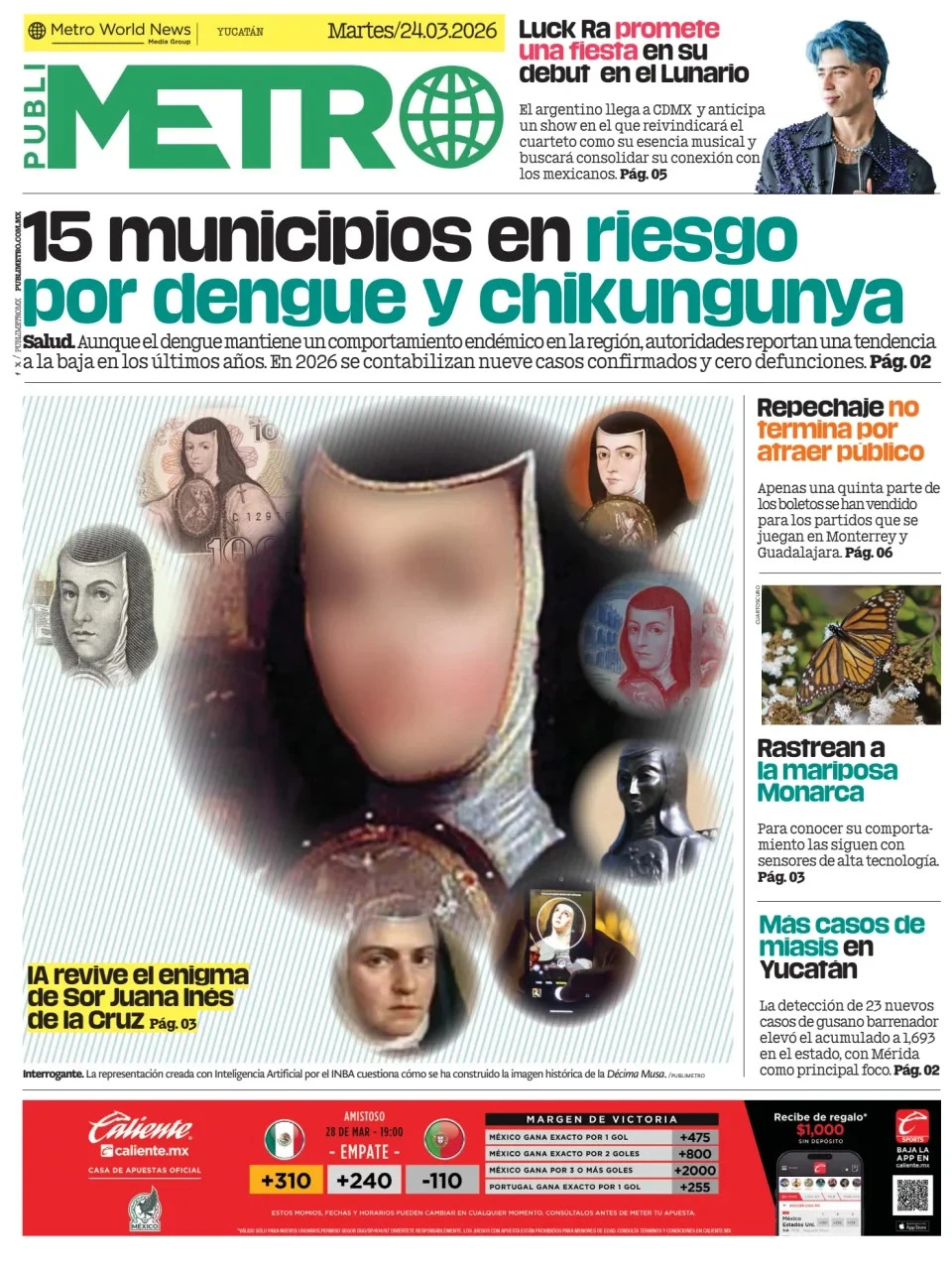 Portada de Publimetro Merida del martes, 24 de marzo de 2026