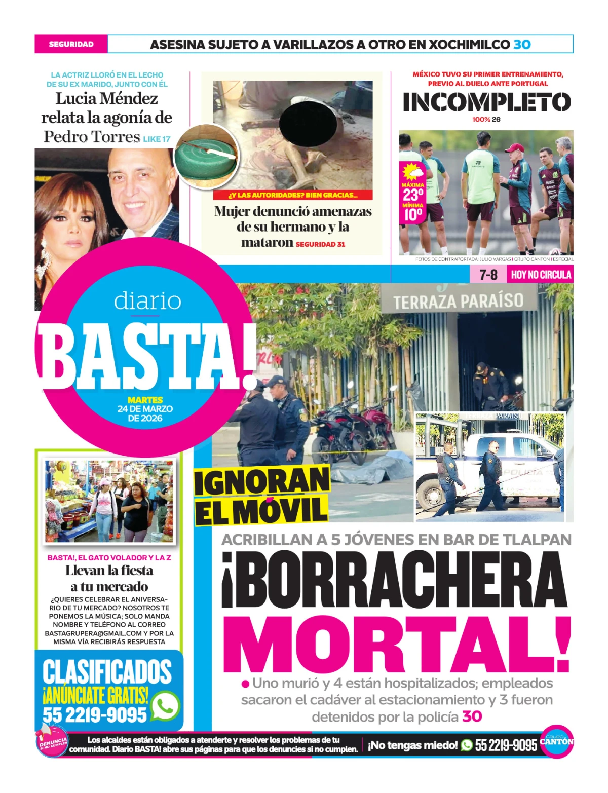 Portada de Basta! (contraportada)