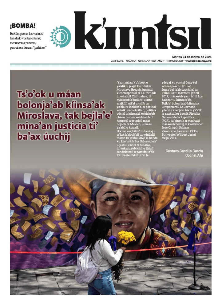 Portada de La Jornada - Kiintsil del martes, 24 de marzo de 2026